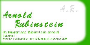 arnold rubinstein business card